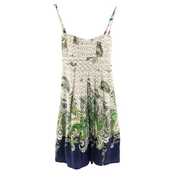 BCX Paisley Sundress Women 9 White Boho Garden Party Cruise Vacation Hippie - Picture 1 of 10